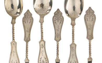 Cased Set of 6 Whiting Bright Cut Teaspoons