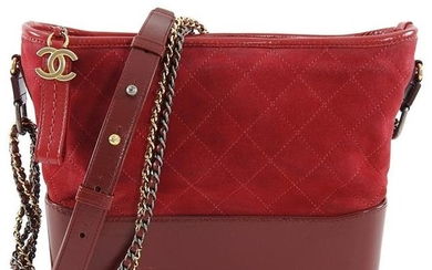 Chanel 2018 Red Medium Suede Gabrielle Bag