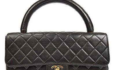 Chanel Black Lambskin Medium Classic Flap Handbag
