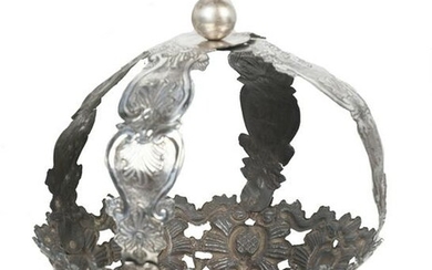 Chased, embossed wrought silver crown. 17th –
