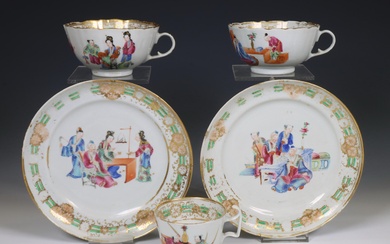 China, a small collection of Mandarin famille rose porcelain, 19th century