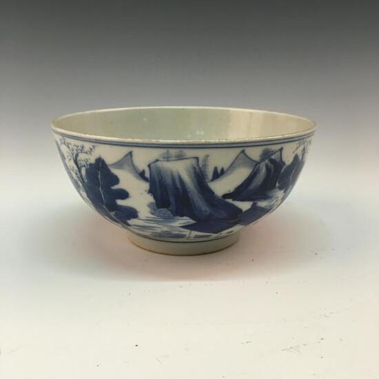 Chinese Blue-White 'Landscape' Bowl With Kangxi Mark