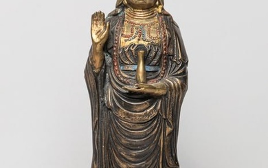 Chinese Gilt Bronze Tall Buddha