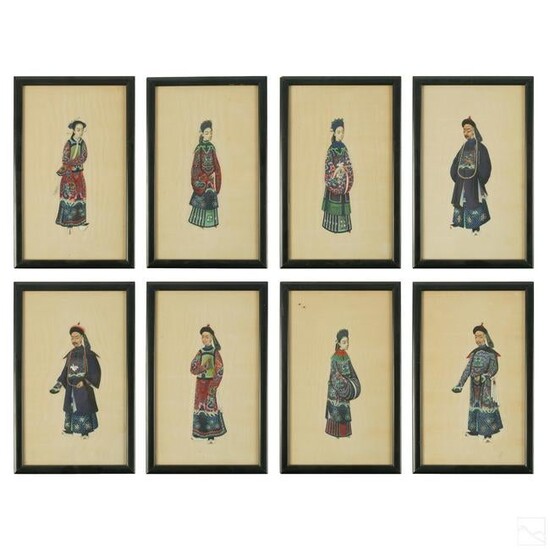 Chinese Group Antique Figural Rice Paper Paintings