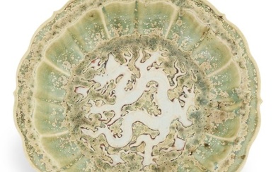 Chinese Yuan Dynasty Celadon Dragon Bowl