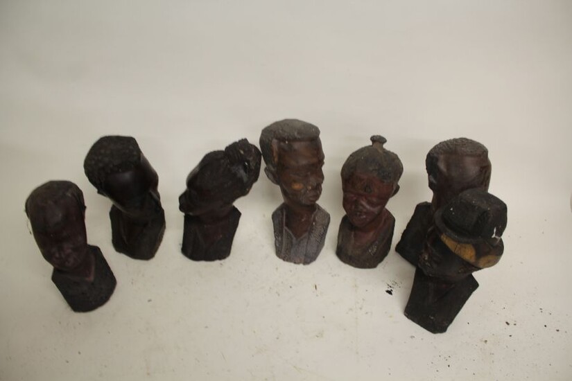 Collection of African tribal busts, male and female (qty)