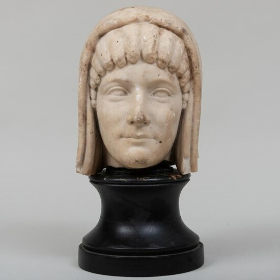 Continental Carved Marble Bust of a Greek Woman, After