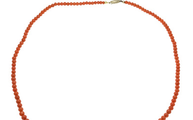 Coral necklace with pin clasp