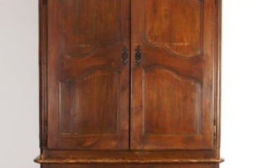 Early 19th c. French Pine 2 pc. Cabinet