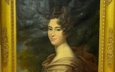Ecole française, XIXe siècle : Portrait de Jenny HOCHE, comtesse des Roys Huile sur toile,...