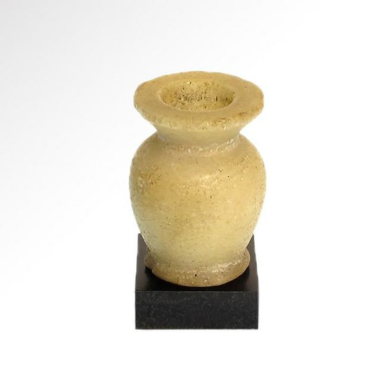 Egyptian Alabaster Cosmetic Vessel, Middle Kingdom