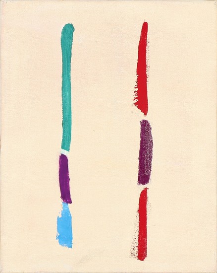 Else Fischer-Hansen: Composition. Signed on the reverse Else Fischer-Hansen. Oil on canvas. 49×39 cm.