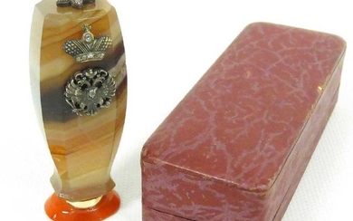 FABERGE - RUSSIAN IMPERIAL GOLD MOUNTED AGATE SEAL