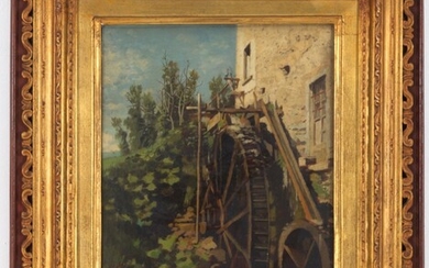 FILIPPO CARCANO (Milano, 1840-1914). Dipinto olio su compensato raff....