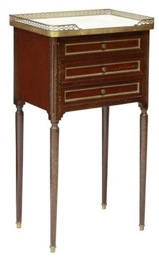 FRENCH LOUIS XVI STYLE MARBLE-TOP NIGHTSTAND