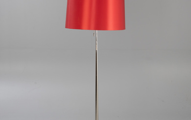 Floor lamp with red shade, 1970s.
