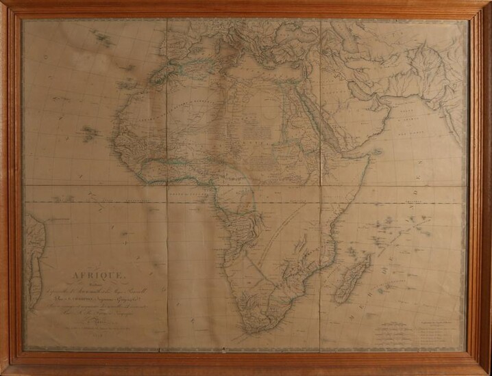 Four 19th century maps.&#160 Paper on linen.&#160