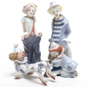 Four Lladró Clown Figurines