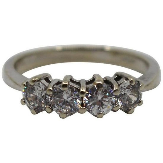Four Stone Diamond Style Ring 9ct White Gold
