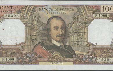 Frankreich, Banque de France, 6 Noten1977-1991: 100 Francs 3.3.1977 (III)...