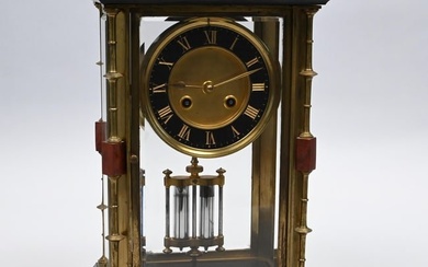 French Gilt Brass Mantel Clock, Achille Brocot