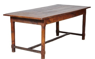 French Provincial Cherrywood Farmhouse Table, early 19th c., H.- 29 3/4 in., W.- 75 in., D.- 35 3/4
