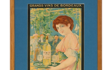 French White Bordeaux Advertising Poster for Robert Behrend & Cie., early 20th century