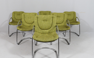 GASTONE RINALDI. 6 cantilever chairs/chairs with armrests by Gastone Rinaldi, Italy, 1970s.