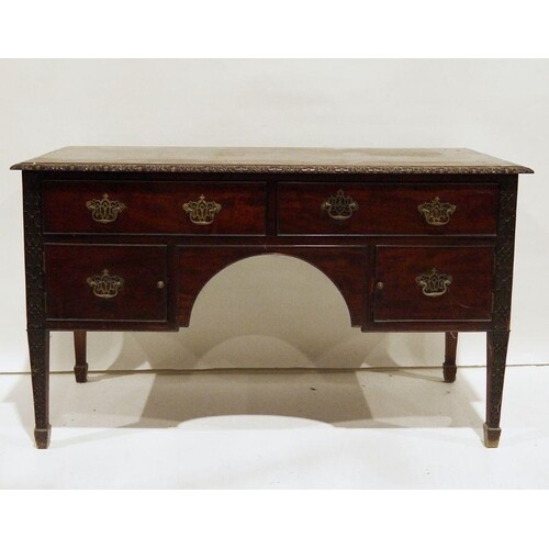 George III-style mahogany sideboard, the rectangular top wit...