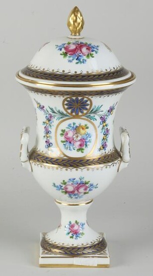 German Dresden lidded vase, H 30 cm.