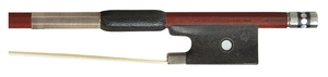 German Silver-Mounted Violin Bow - The octagonal stick stamped ROLAND G PENZEL at the butt, the ebony frog with parisian eye, the silver and ebony adjuster with pearl inlay, weight 59.2 grams.