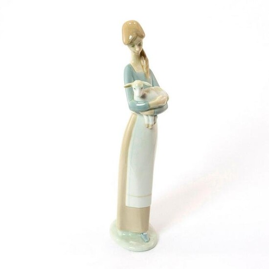 Girl with Lamb 01004505 - Lladro Porcelain Figurine