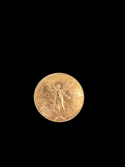Gold coin of fifty pesos, Winged Victory, 1947.