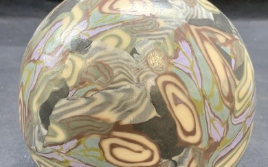 Hand Blown Art Glass Swirl Sphere