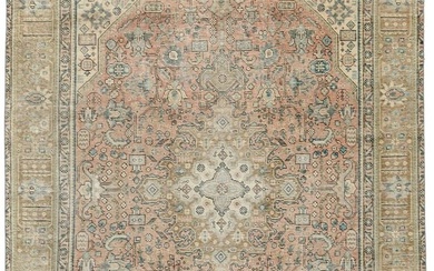Hand-Knotted Semi Antique Muted 8X10'6 Distressed Vintage Oriental Rug Carpet