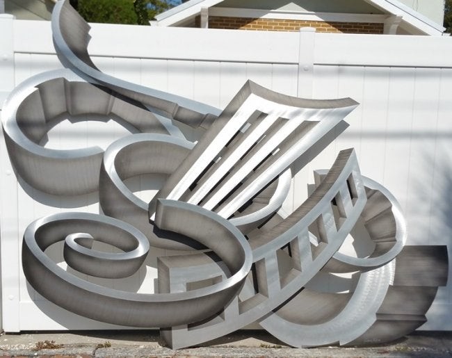 Huge 5.5x9ft Gene Lutz Abstract Aluminum Sculpture