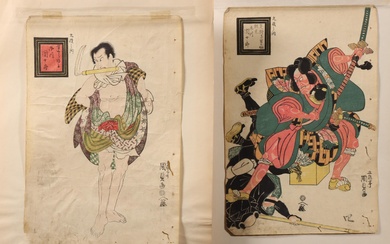Japan, four woodblock prints Utagawa Kunisada (1786-1865)