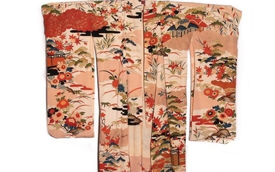Japanese circa 1920s vintage handwoven silk formal
