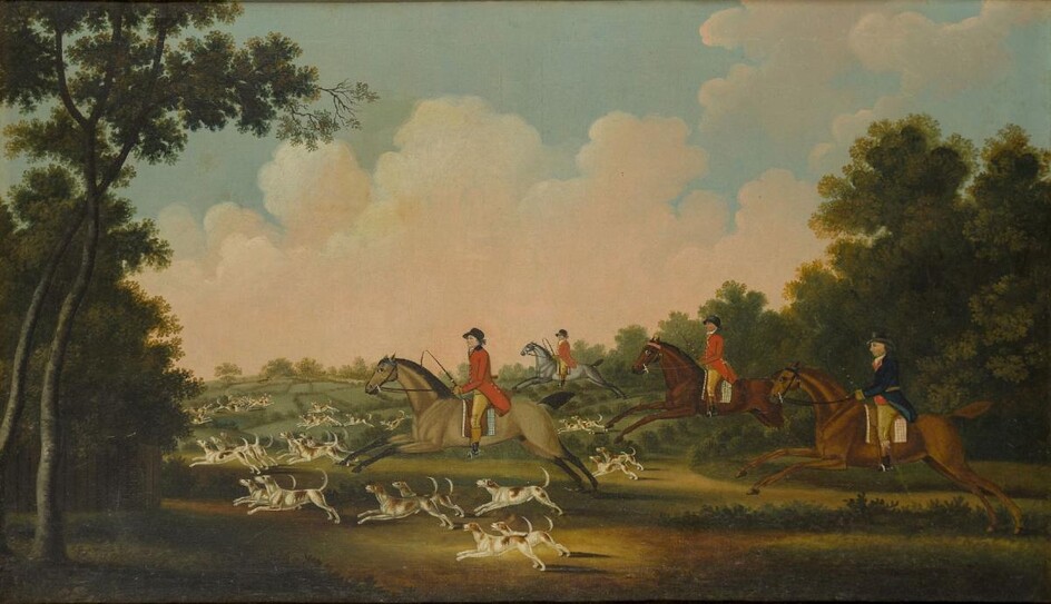 John Cordrey, British c.1765-1825- Full Cry; oil on canvas, 70.5x122cm...