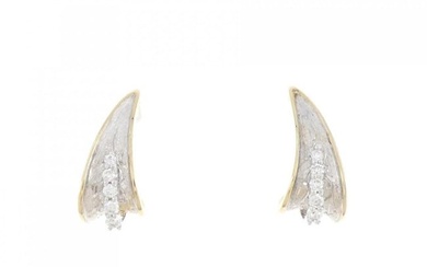 K18YG K18WG Diamond Earrings 0.18CT