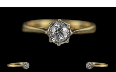 Ladies 18ct Gold Single Stone Diamond Set Ring, marked 18ct ...