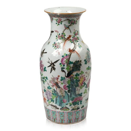 Large 19th c. Chinese Famille Rose Porcelain Vase