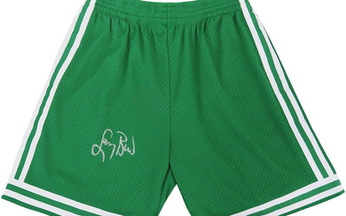 Larry Bird Signed Celtics Basketball Shorts (Schwartz & Bird)