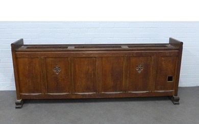 Late 19th / early 20th century oak radiator cover, six panel...