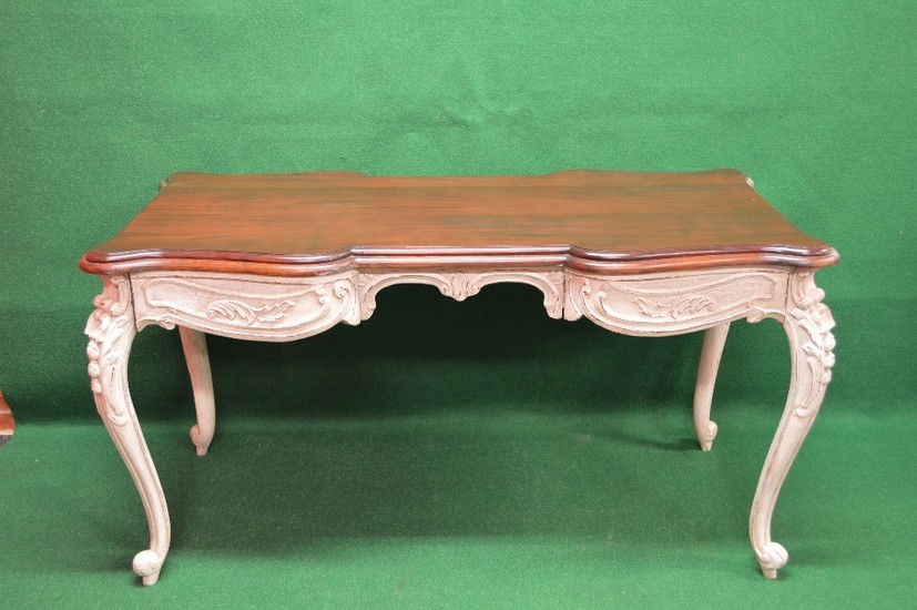 Late 20th century mahogany topped console table having shape...