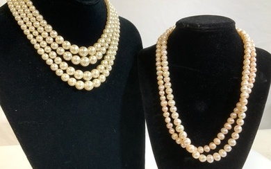 Lot 3 Cultured Pearl Necklaces, Costume Pearls