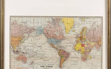 MAP OF THE WORLD 20th Century 17.75” x