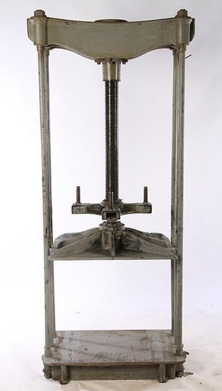MONUMENTAL LATE 19TH C CAST IRON INDUSTRIAL PRESS