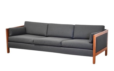 Mid Century Teak Grey Sofa