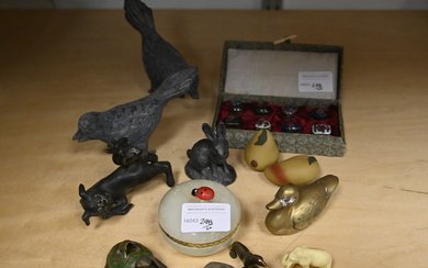 Miniature Animal Figurines, Boxes, etc.